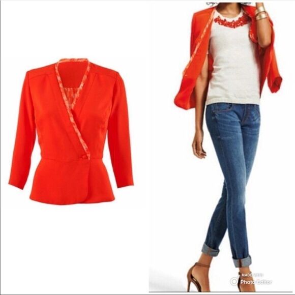 New CAbi Jane Grenadine Chiffon Crossover Jacket #216 Size 4 - Picture 1 of 10